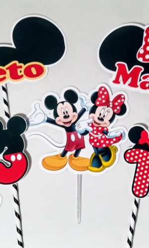Topo de bolo Mickey e Minnie