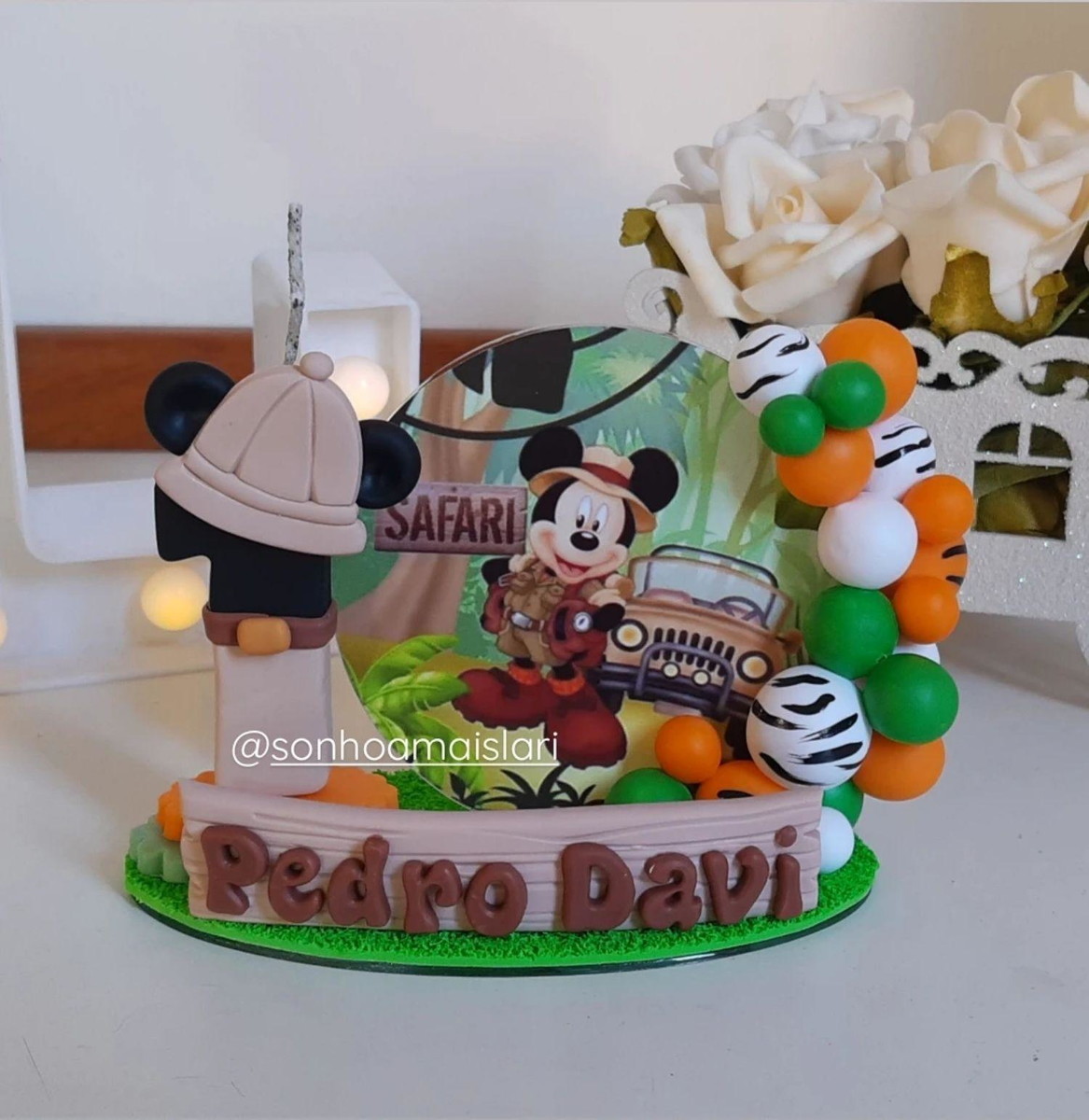Topo de Bolo Mickey Safari Display Base Invertida - Imagem 2