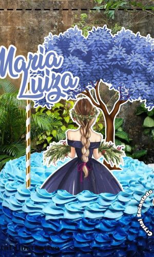 TOPO DE BOLO MULHER DE COSTAS REF 1301 - ARQUIVO DIGITAL