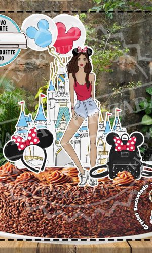 TOPO DE BOLO MULHER DISNEY REF 1316 - ARQUIVO DIGITAL