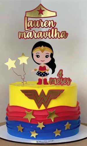 Topo de Bolo Mulher Maravilha - Arquivo de Corte Silhouette