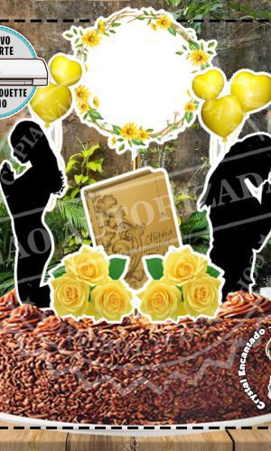 Topo de Bolo Mulher Virtuosa Amarelo - 4227 Arquivo Digital