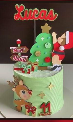 Topo de Bolo Natal Menino Baby - Arquivo de Corte