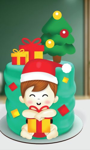 Topo de Bolo Natal Menino Baby
