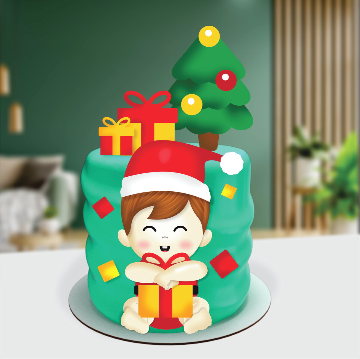 Topo de Bolo Natal Menino Baby