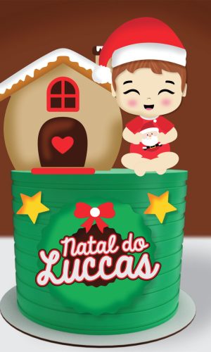 Topo de Bolo Natalino Menino - Arquivo de Corte