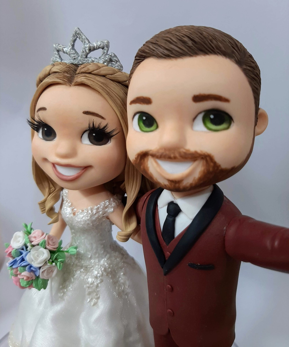 Topo de Bolo Noivinhos Selfie - Imagem 5