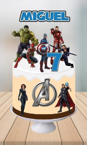 Topo de Bolo Os Vingadores