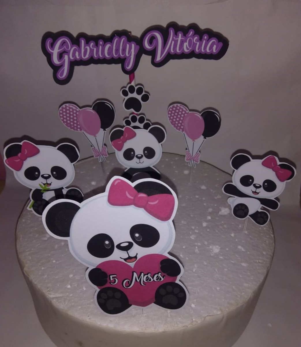 Topo de Bolo Panda