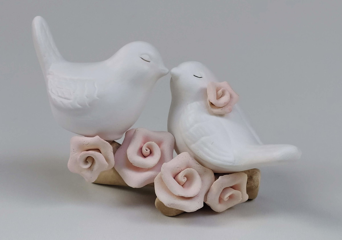 Topo de Bolo passarinhos, pombinhos para casamento - Imagem 3