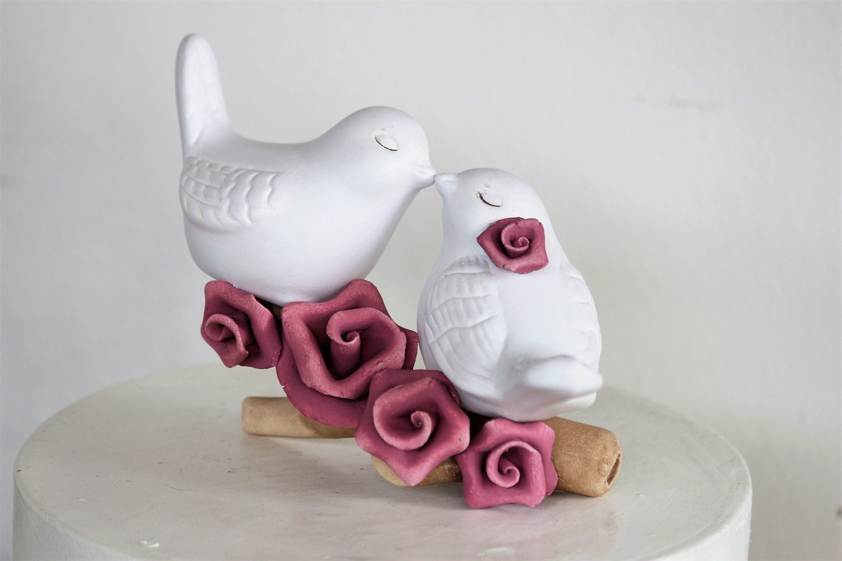 Topo de Bolo passarinhos, pombinhos para casamento - Imagem 2