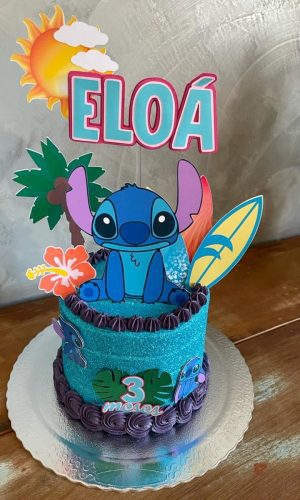 Topo de Bolo Personalizado Stich