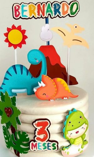 Topo de bolo Personalizado Dinossauro Baby