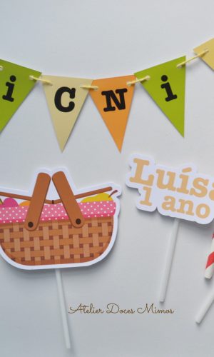Topo de bolo Picnic