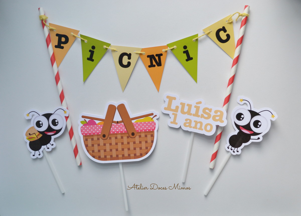 Topo de bolo Picnic