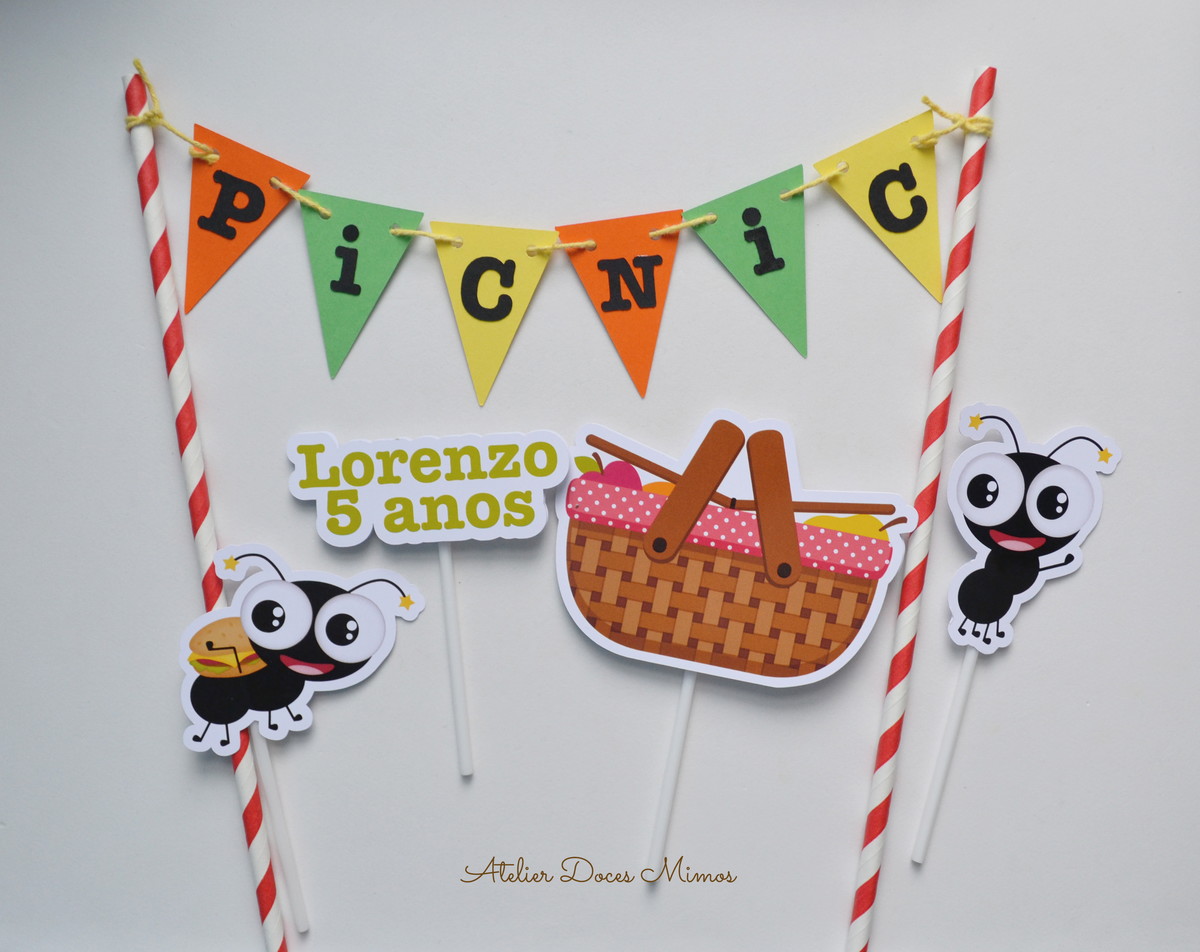 Topo de bolo Picnic - Imagem 2