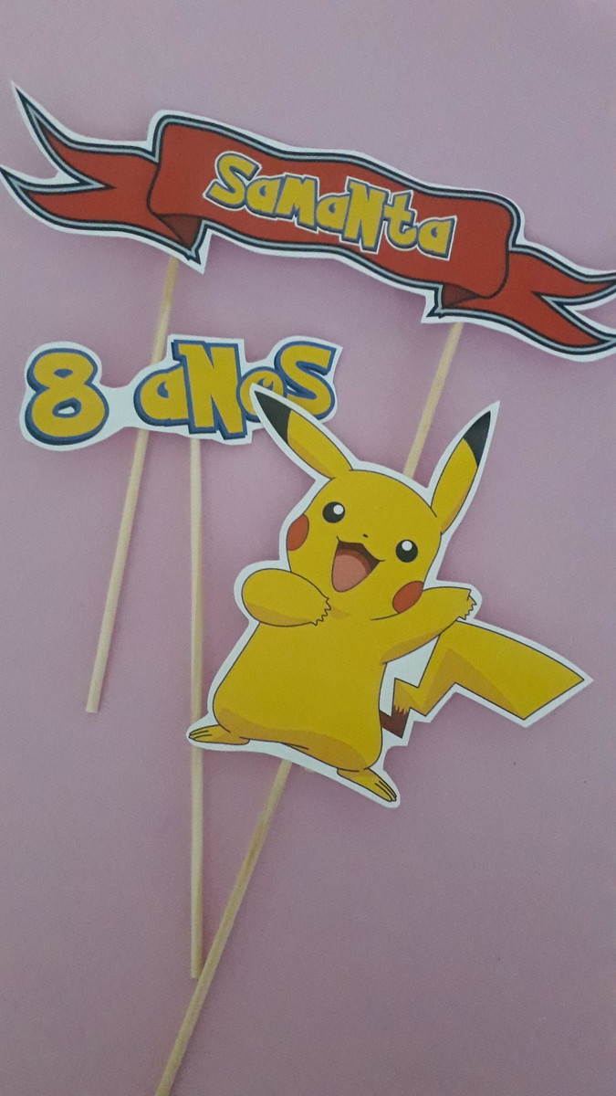 Topo de bolo Pikachu - Imagem 4