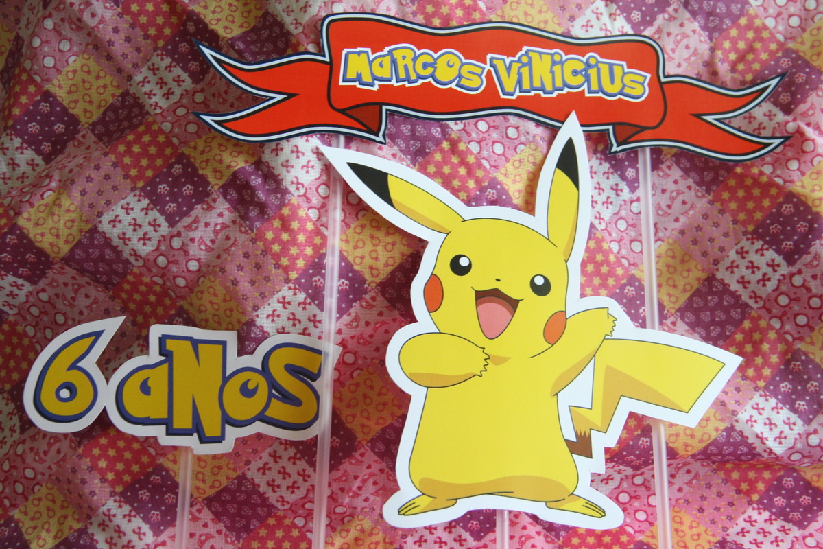 Topo de bolo Pikachu