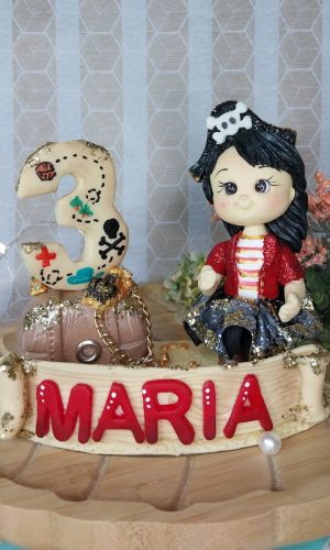Topo de Bolo Pirata Glitter