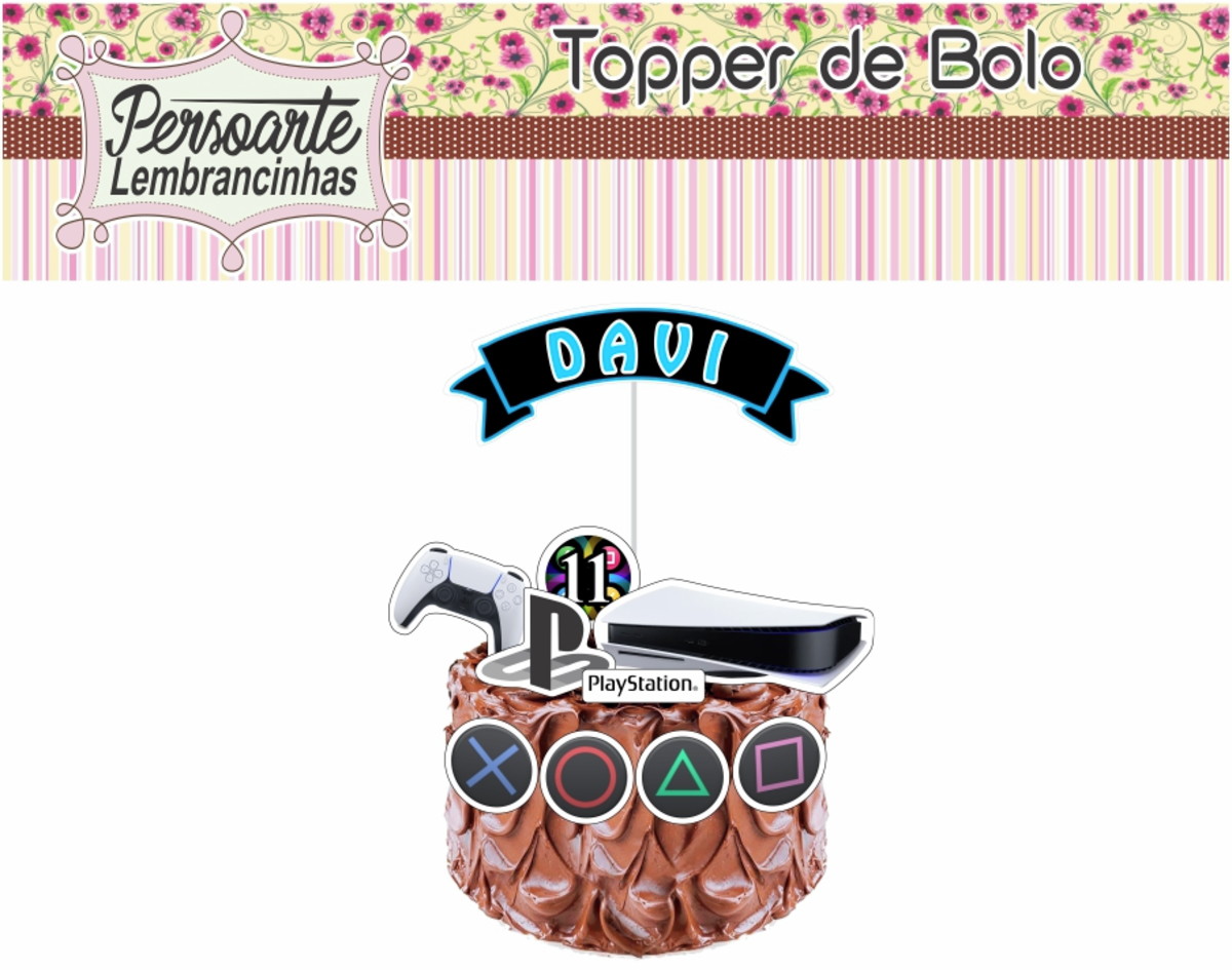 Topo de Bolo Playstation - Imagem 2