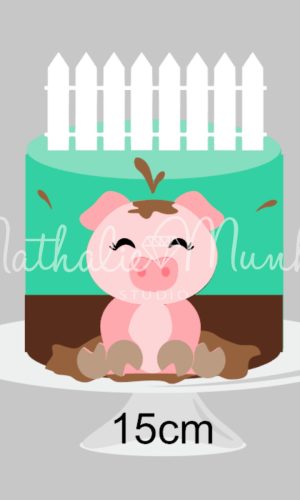 Topo de Bolo - Porquinha Cute -arquivo de Corte