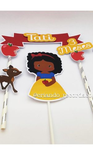 Topo de Bolo Pretinha de Neve