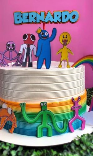 Topo de Bolo Rainbow Friends