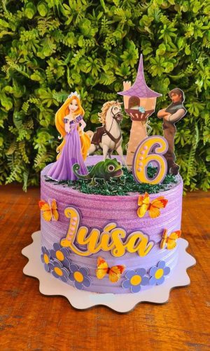 Topo De Bolo Rapunzel Enrolados
