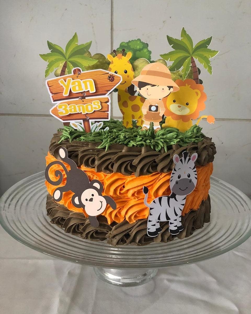 Topo de bolo Safari menino - arquivo digital - Imagem 2