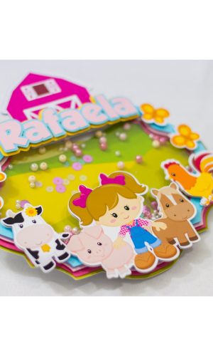 Topo de Bolo Shaker Fazendinha Menina - Arquivo de Corte