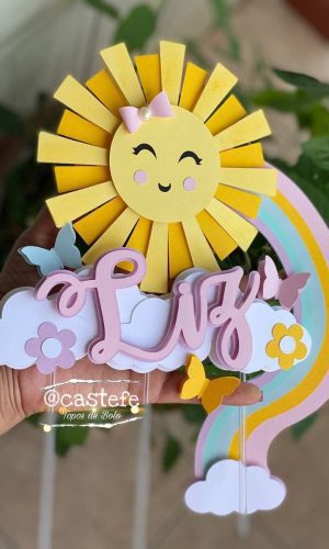 Topo de Bolo Sol Cute