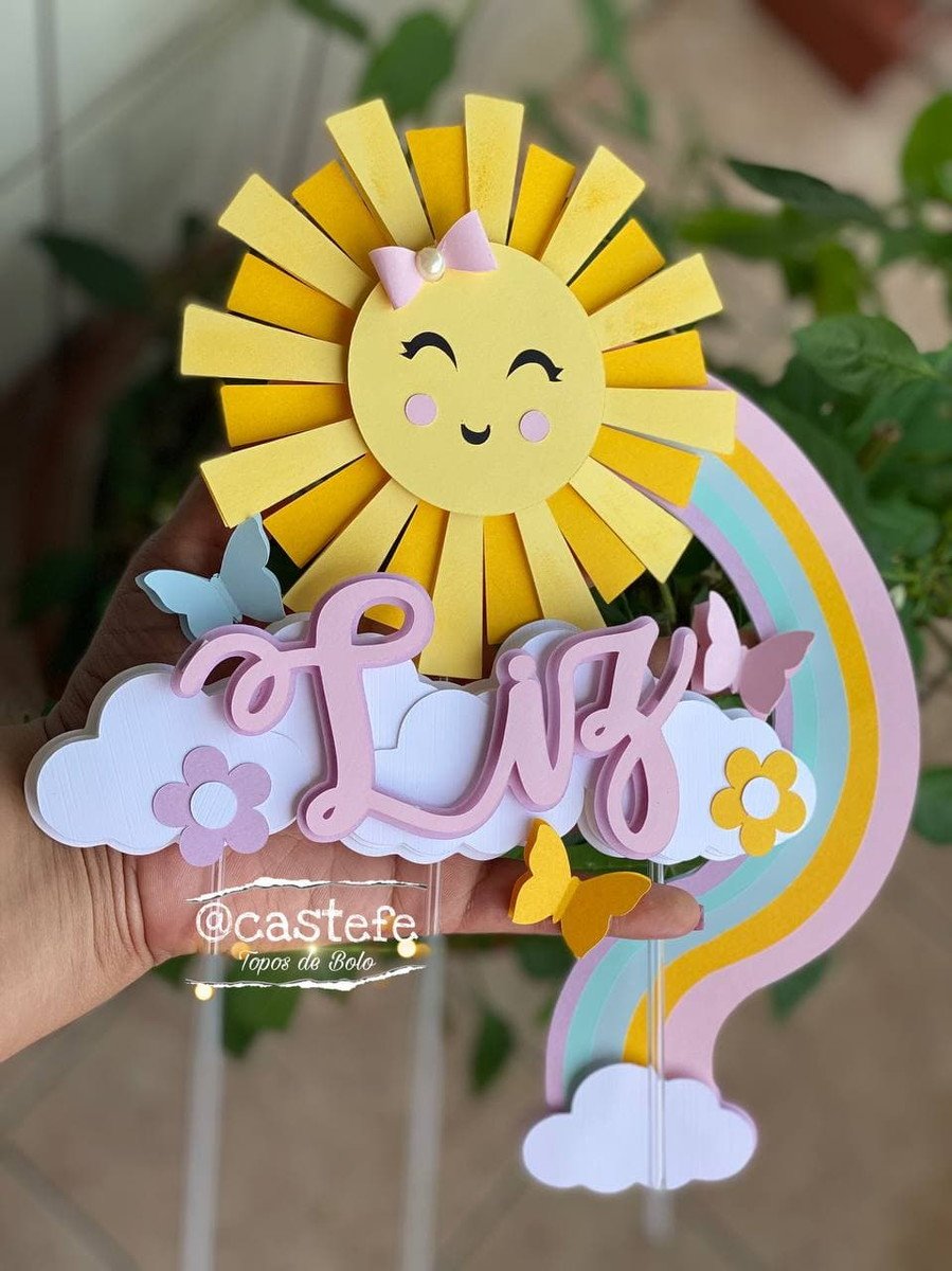 Topo de Bolo Sol Cute