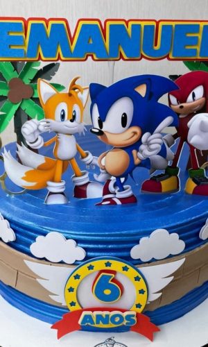Topo de Bolo Sonic