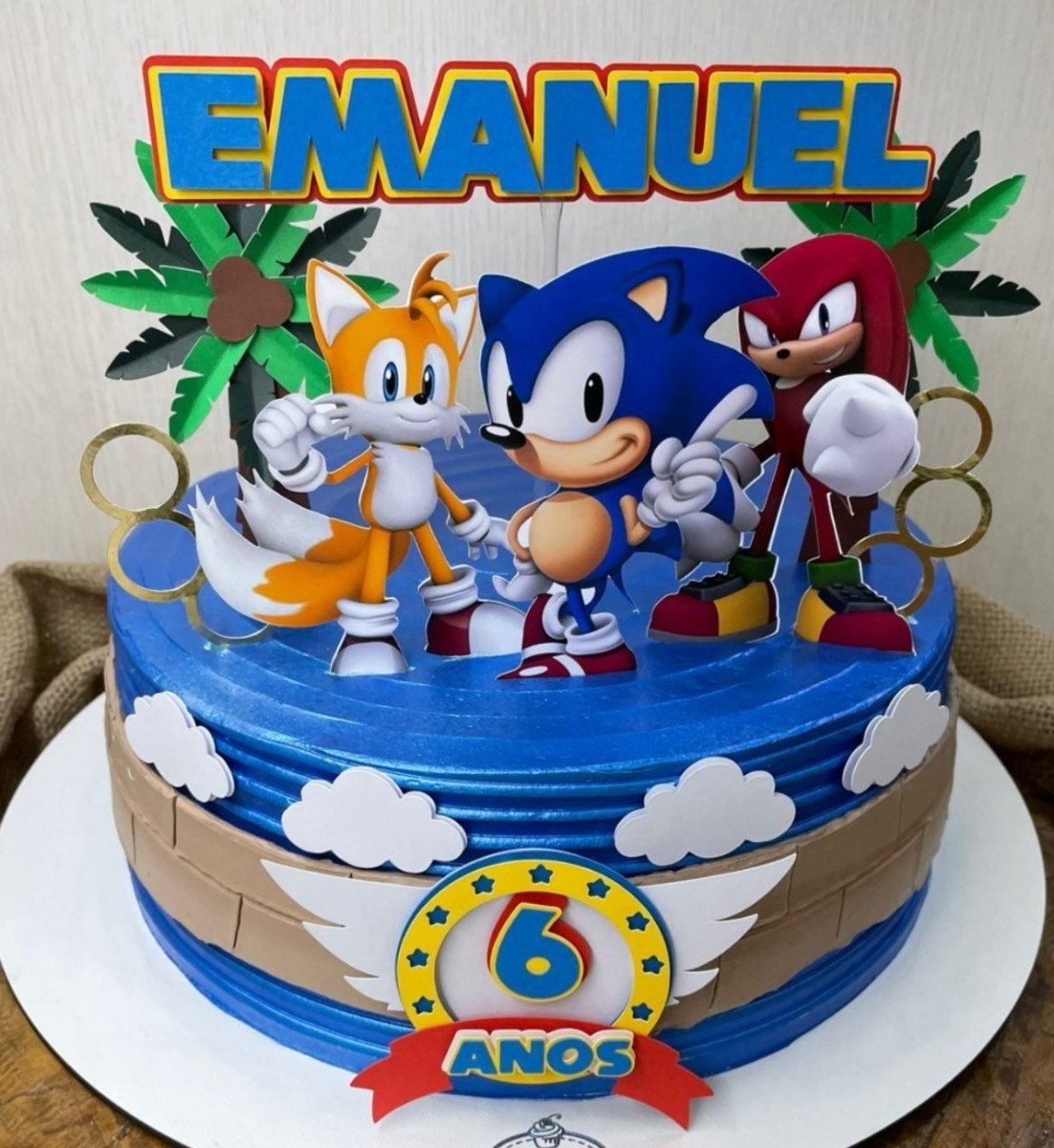 Topo de Bolo Sonic