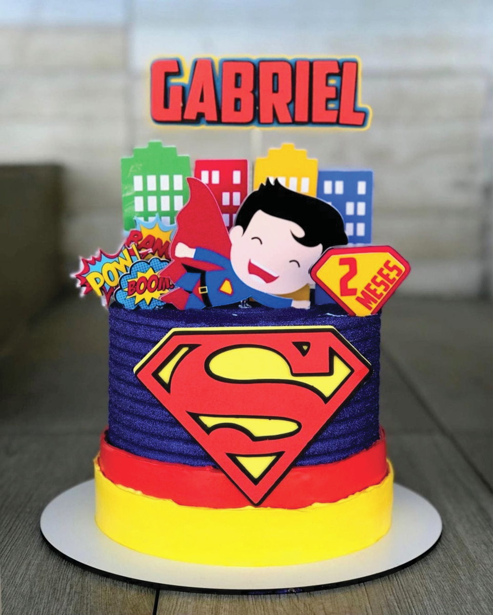 Topo de Bolo Super Man Cute Arquivo de Corte