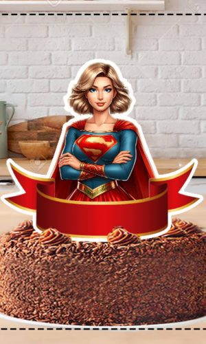 Topo de Bolo Super Mulher 5644 Arquivo Digital