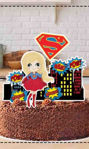 TOPO DE BOLO SUPER MULHER - ARQUIVO DIGITAL