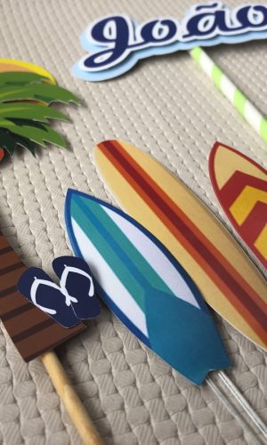 Topo de bolo tema Surfista