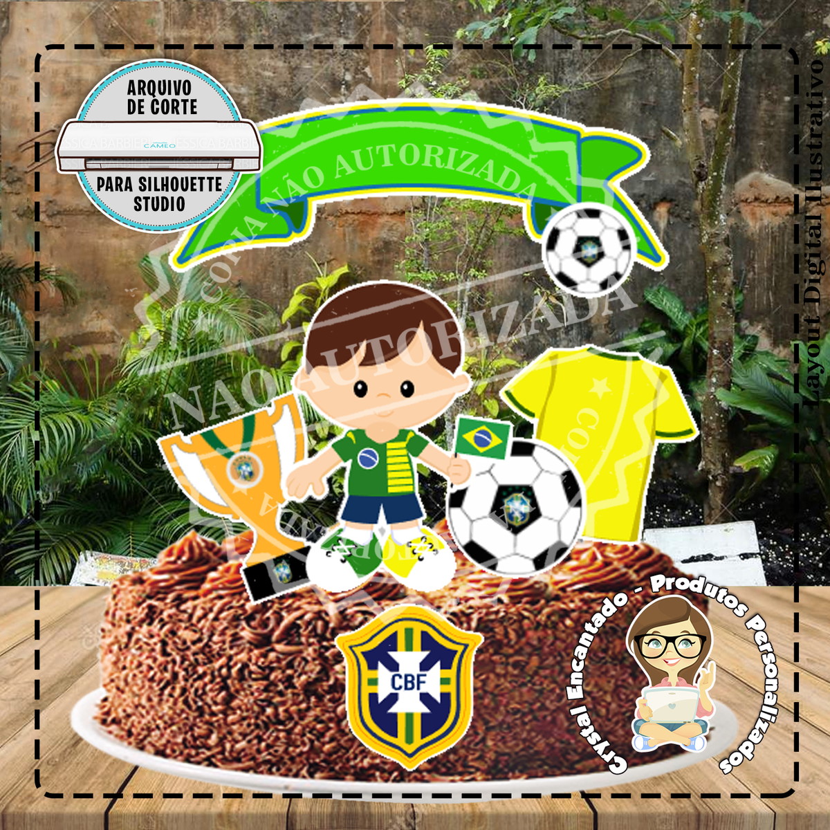 Topo de Bolo Times Futebol Brasil - Ref 2569 Arquivo Digital