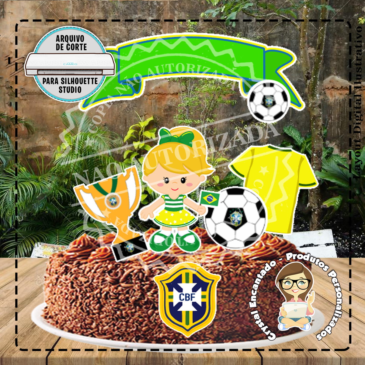 Topo de Bolo Times Futebol Brasil - Ref 2570 Arquivo Digital