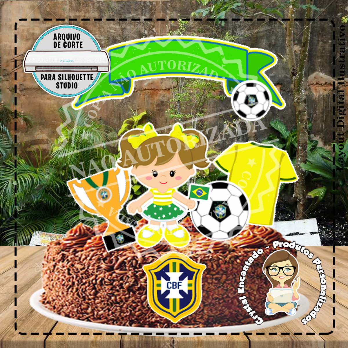 Topo de Bolo Times Futebol Brasil - Ref 2571 Arquivo Digital