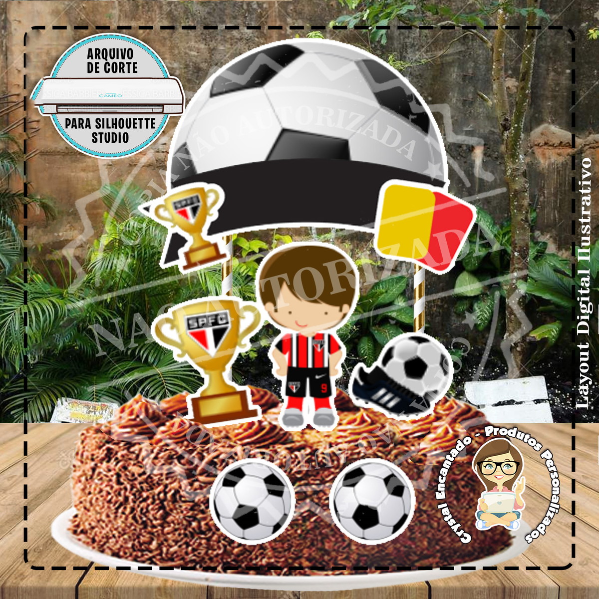 Topo de Bolo Times Futebol - Ref 2653 Arquivo Digital