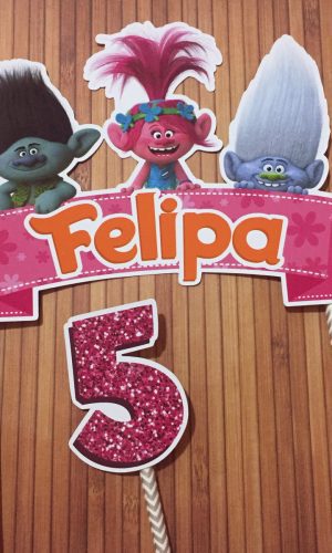 Topo de Bolo Trolls