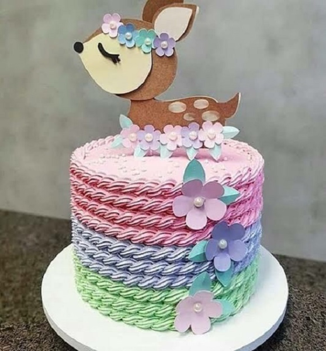 Topo de Bolo Veado Cute Sobreposto + 4 Arquivos Sua Escolha