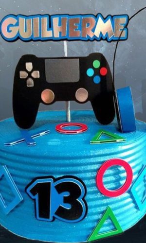 Topo de Bolo Vídeo Game Fone 3D - Arquivo de Corte
