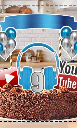 TOPO DE BOLO YOUTUBER MENINO- ARQUIVO DIGITAL