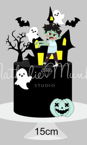 Topo de Bolo - Zumbi Cute - Arquivo de Corte