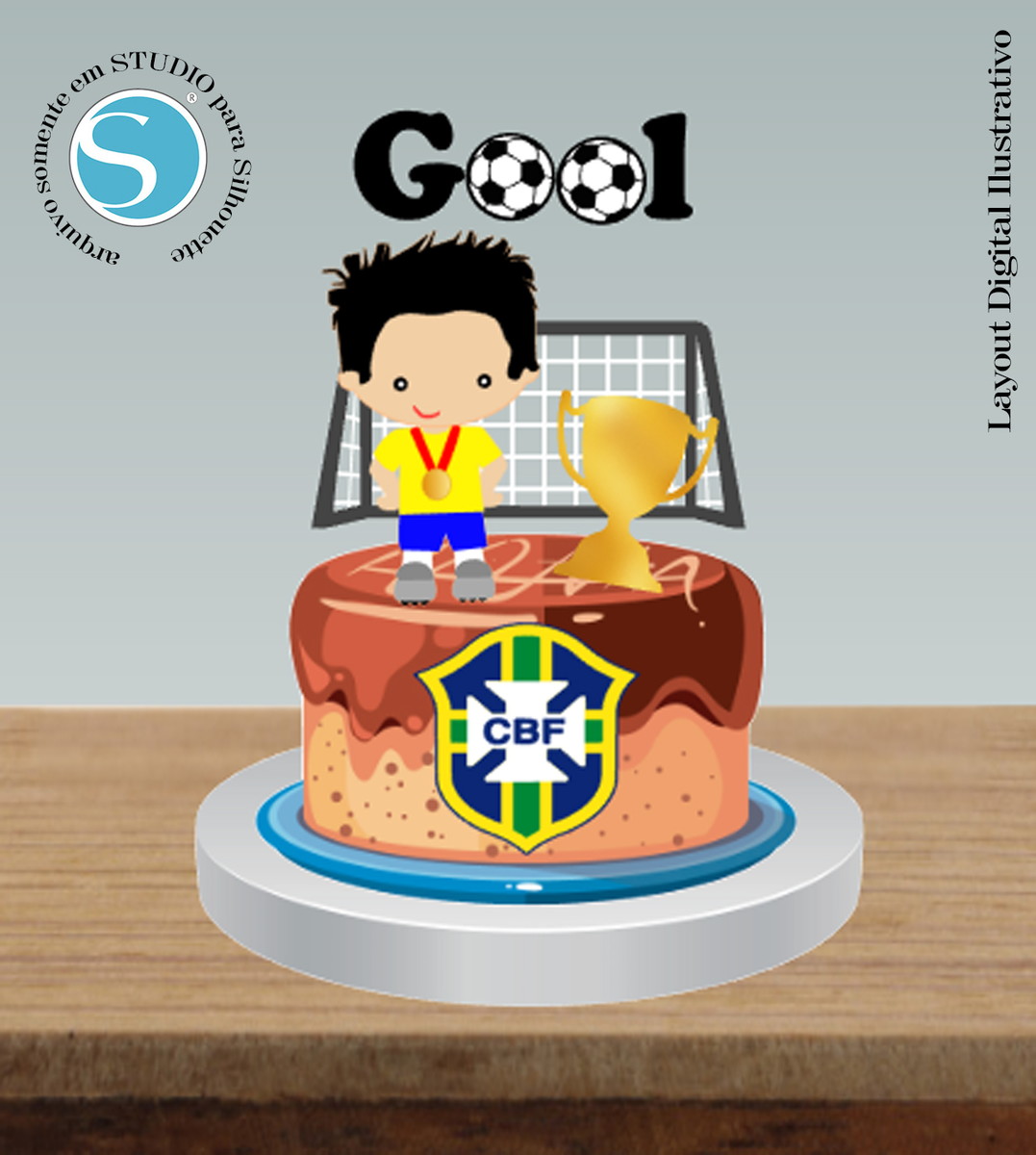 TOPO DE BOLO FUTEBOL BRASIL - ARQUIVO DIGITAL