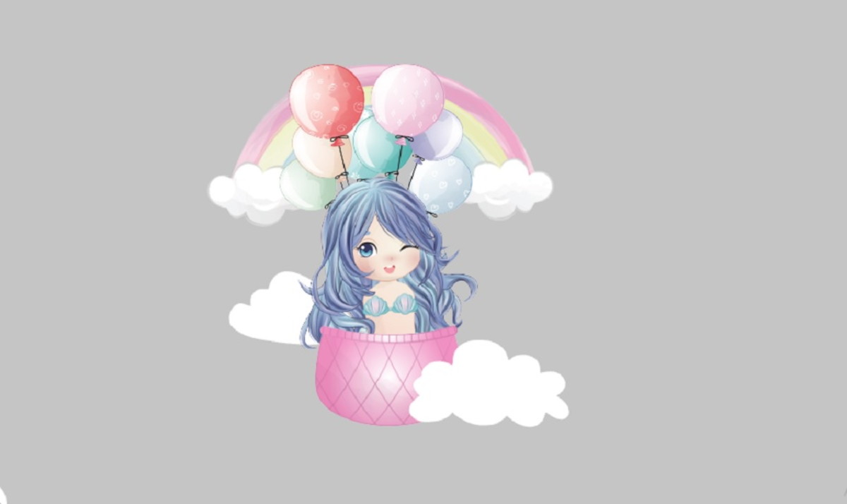 Topo Sereia Cute - Arquivo de corte