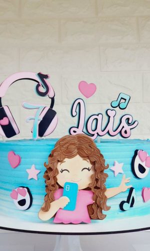 Topo Tik Tok Menina Cacheada + 4 Arquivos 23170